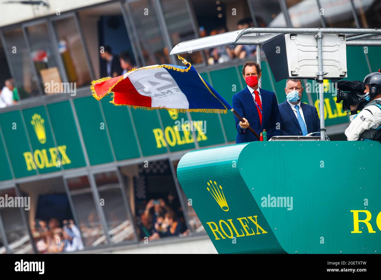 John Elkann, Président-Directeur général de Ferrari, Exor, Stellantis pendant les 24 heures du Mans 2021, 4ème tour du Championnat du monde d'endurance 2021 de la FIA, FIA WEC, sur le circuit de la Sarthe, du 21 au 22 août 2021 au Mans, France - photo Xavi Bonilla / DPPI Banque D'Images