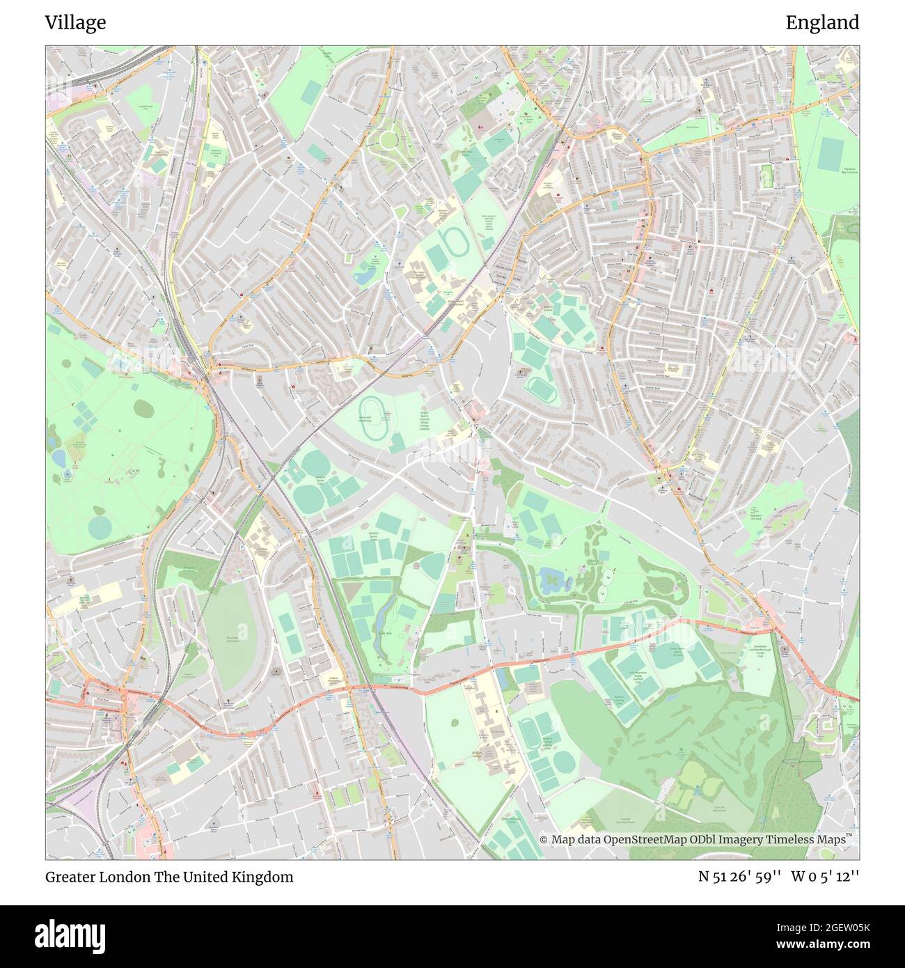 Village, Grand Londres, Royaume-Uni, Angleterre, N 51 26' 59'', W 0 5' 12'', carte, Timeless carte publiée en 2021. Les voyageurs, les explorateurs et les aventuriers comme Florence Nightingale, David Livingstone, Ernest Shackleton, Lewis et Clark et Sherlock Holmes se sont appuyés sur des cartes pour planifier leurs voyages dans les coins les plus reculés du monde. Timeless Maps dresse la carte de la plupart des sites du monde, montrant ainsi la réalisation de grands rêves Banque D'Images