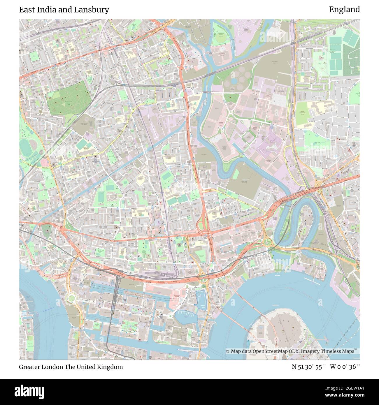 East India and Lansbury, Greater London, Royaume-Uni, Angleterre, N 51 30' 55'', W 0 0' 36'', carte, Timeless carte publiée en 2021. Les voyageurs, les explorateurs et les aventuriers comme Florence Nightingale, David Livingstone, Ernest Shackleton, Lewis et Clark et Sherlock Holmes se sont appuyés sur des cartes pour planifier leurs voyages dans les coins les plus reculés du monde. Timeless Maps dresse la carte de la plupart des sites du monde, montrant ainsi la réalisation de grands rêves Banque D'Images