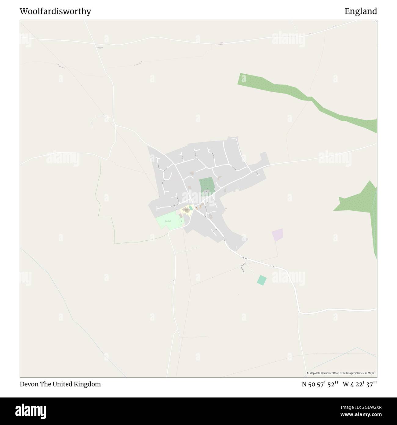 Woolfardisworthy, Devon, Royaume-Uni, Angleterre, N 50 57' 52'', W 4 22' 37'', carte, Timeless Map publié en 2021. Les voyageurs, les explorateurs et les aventuriers comme Florence Nightingale, David Livingstone, Ernest Shackleton, Lewis et Clark et Sherlock Holmes se sont appuyés sur des cartes pour planifier leurs voyages dans les coins les plus reculés du monde. Timeless Maps dresse la carte de la plupart des sites du monde, montrant ainsi la réalisation de grands rêves Banque D'Images