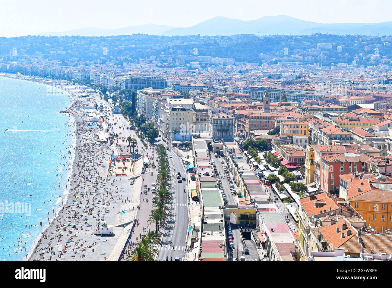 Promenade des Anglais Nice d'en haut, France, Europe Banque D'Images