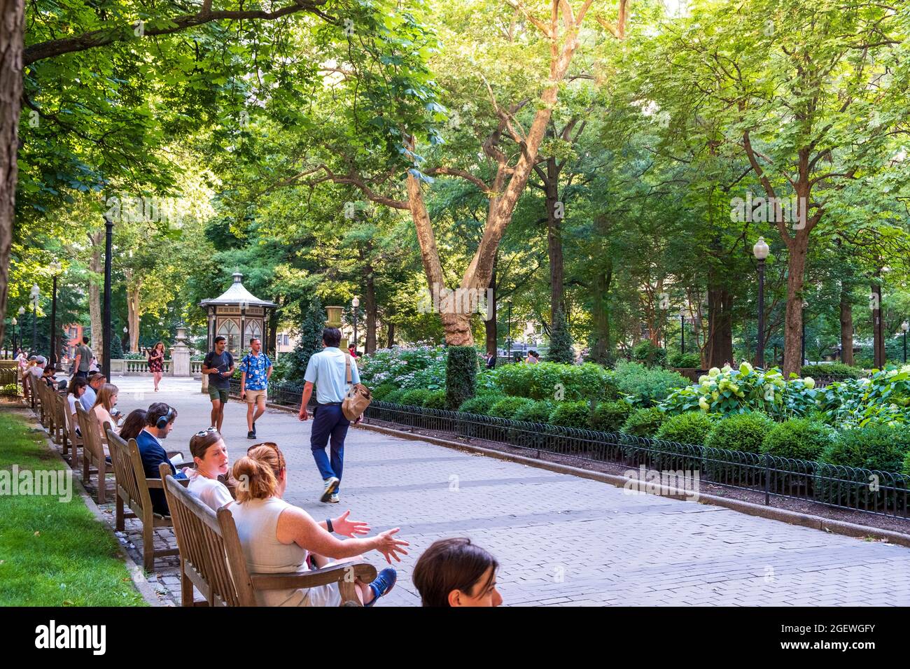 Rittenhouse Sqaure Neighborhood in Summer, Philadelphie, Pennsylvanie, USA Banque D'Images
