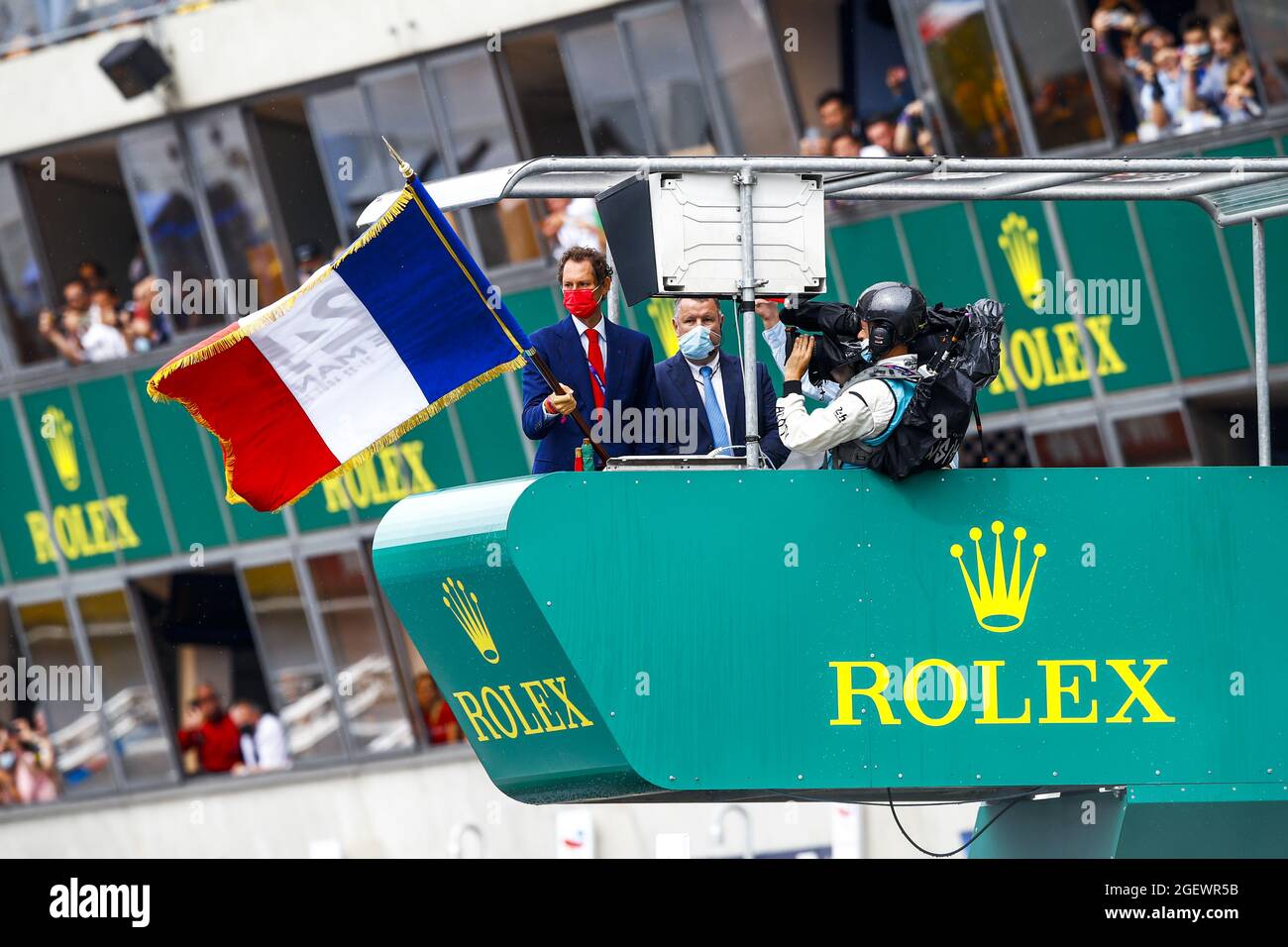 John Elkann, Président-Directeur général de Ferrari, Exor, Stellantis pendant les 24 heures du Mans 2021, 4ème tour du Championnat du monde d'endurance 2021 de la FIA, FIA WEC, sur le circuit de la Sarthe, du 21 au 22 août 2021 au Mans, France - photo Xavi Bonilla / DPPI Banque D'Images