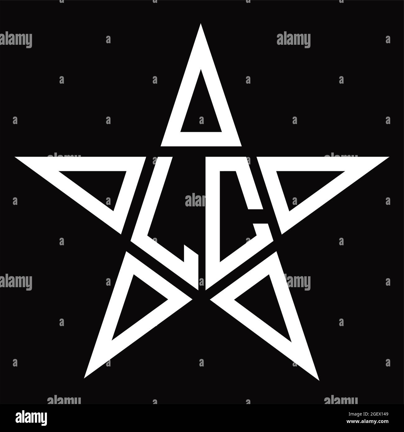 Logo LC monogramme avec modèle de motif de fond noir de style ligne Illustration de Vecteur