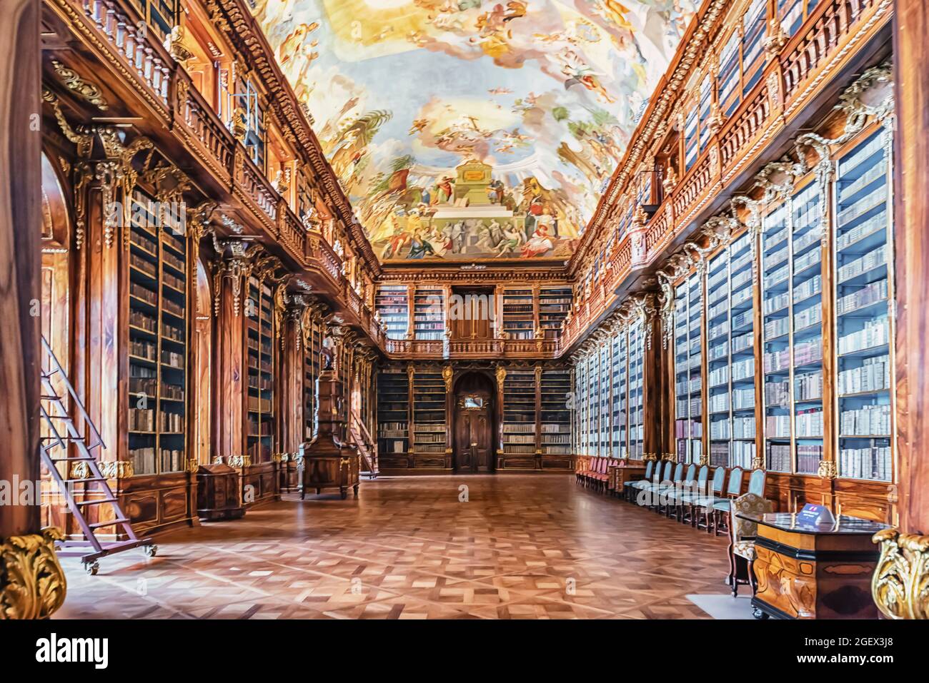 Bibliothèque du monastère de Strahov à Prague Banque D'Images