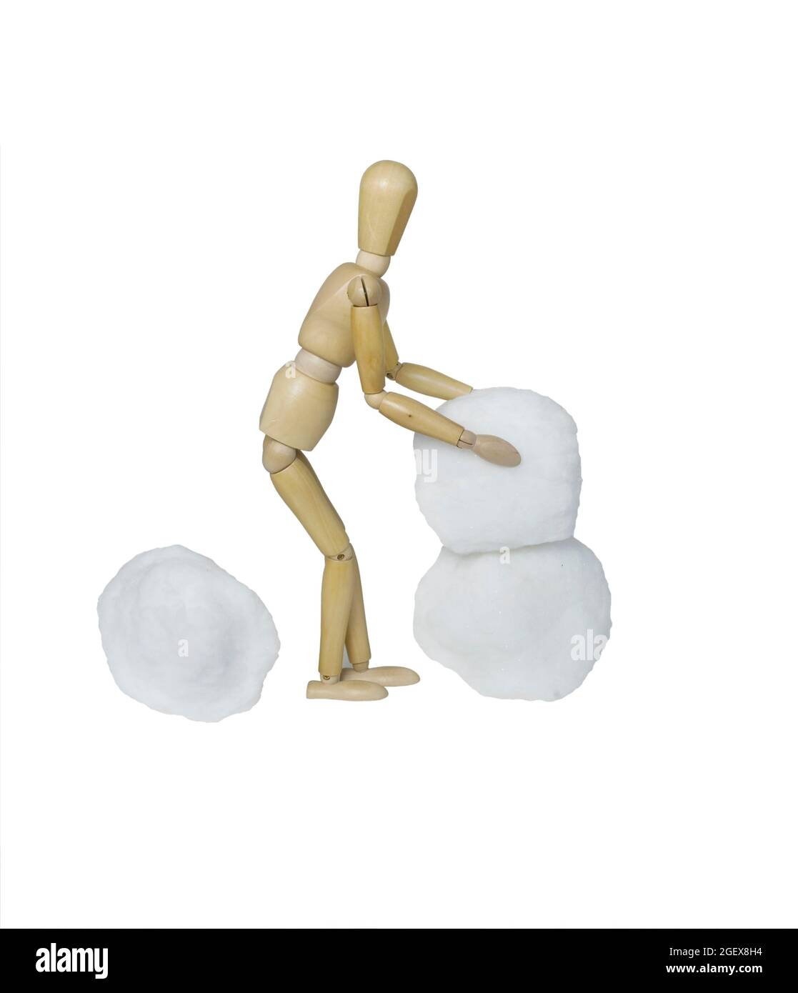Faire un bonhomme en empilant deux boules de neige ensemble - chemin inclus Banque D'Images