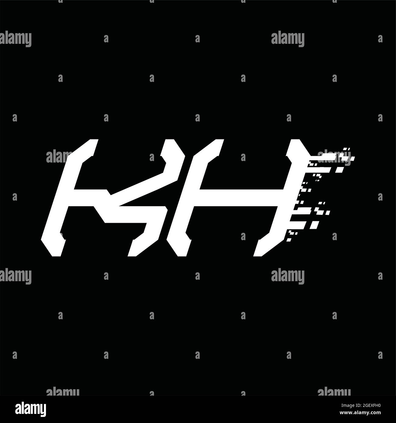Logo KH monogramme avec fond blanc en forme de pilier Illustration de Vecteur