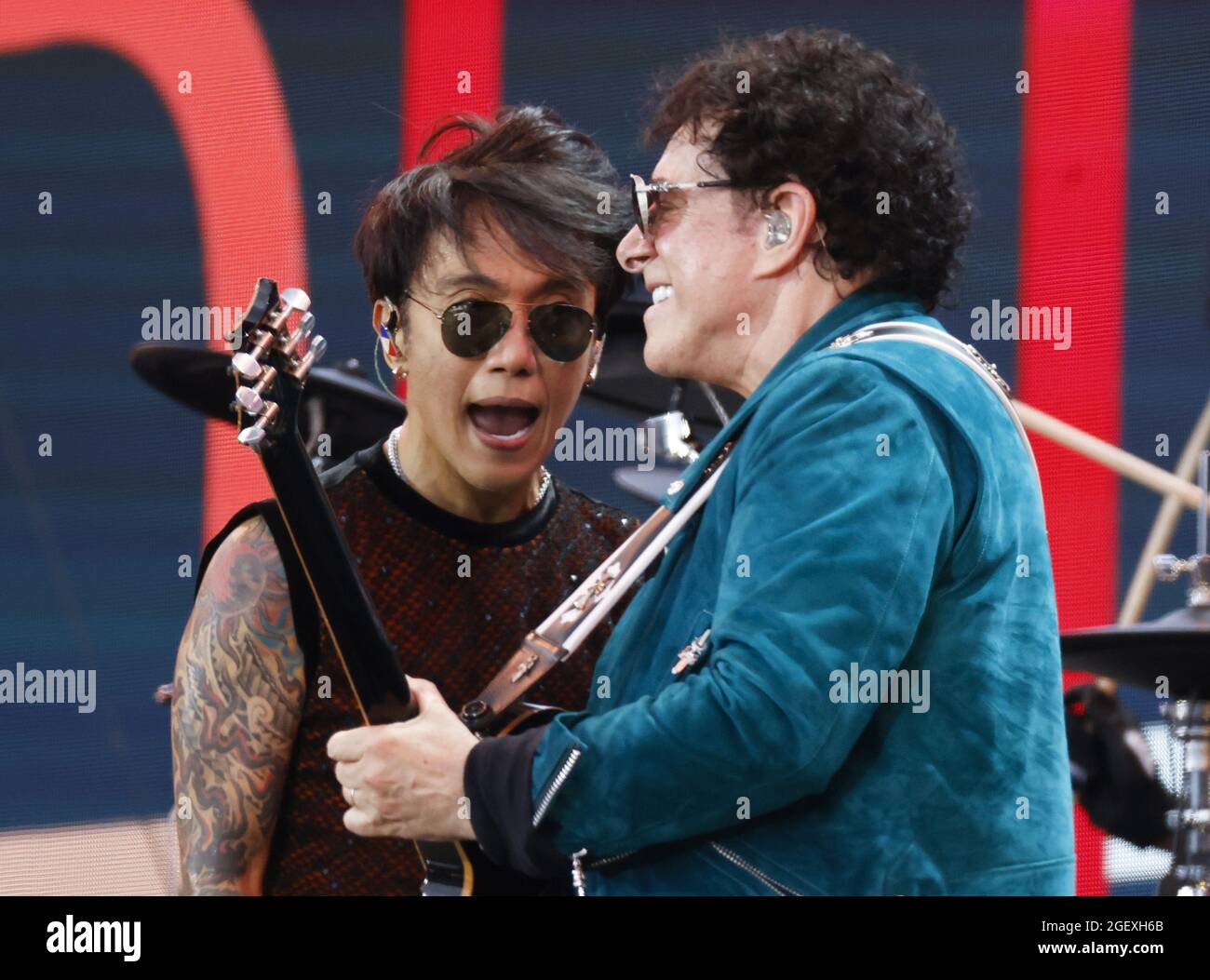 J-Hope performs on day four of the Lollapalooza Music Festival on Sunday,  July 31, 2022, at Grant Park in Chicago. (Photo by Rob  Grabowski/Invision/AP Stock Photo - Alamy