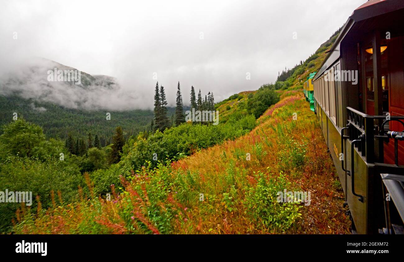 Train White Pass - Skagway AK Banque D'Images