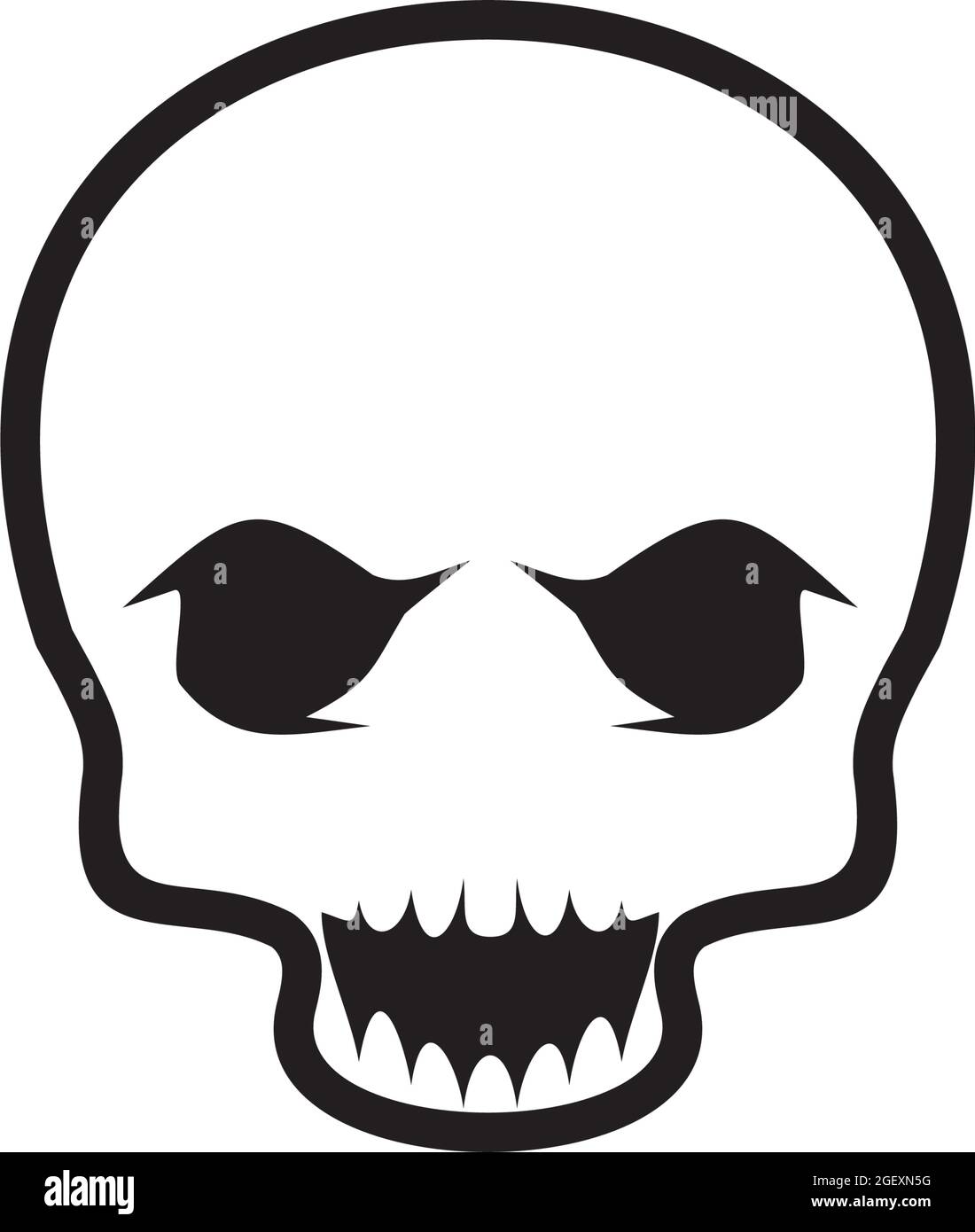 Modèle vectoriel de conception de logo de tête de crâne Illustration de Vecteur