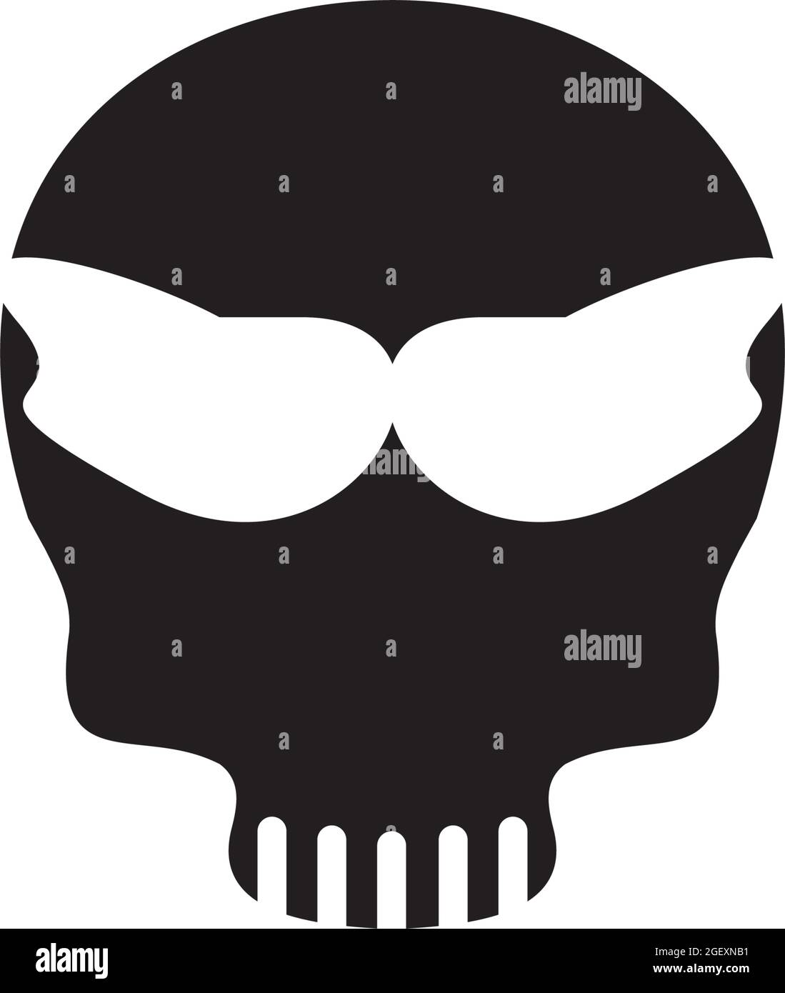 Modèle vectoriel de conception de logo de tête de crâne Illustration de Vecteur