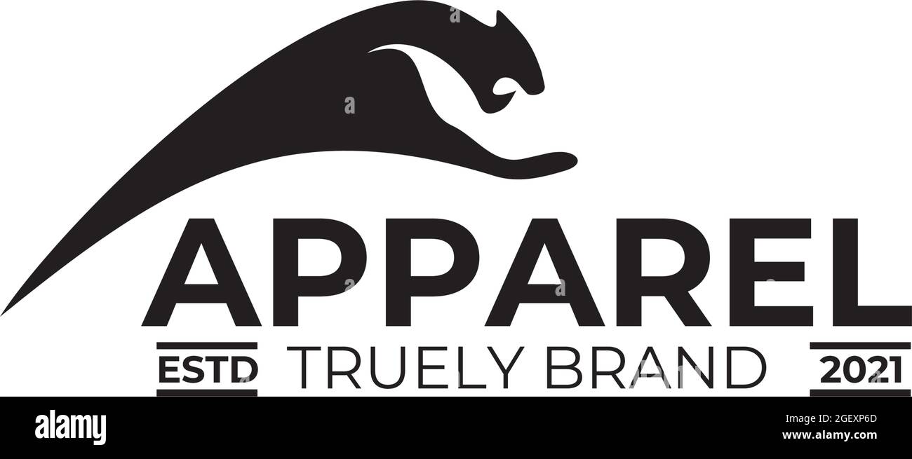 Logo du vêtement avec modèle vectoriel Jaguar noir Illustration de Vecteur