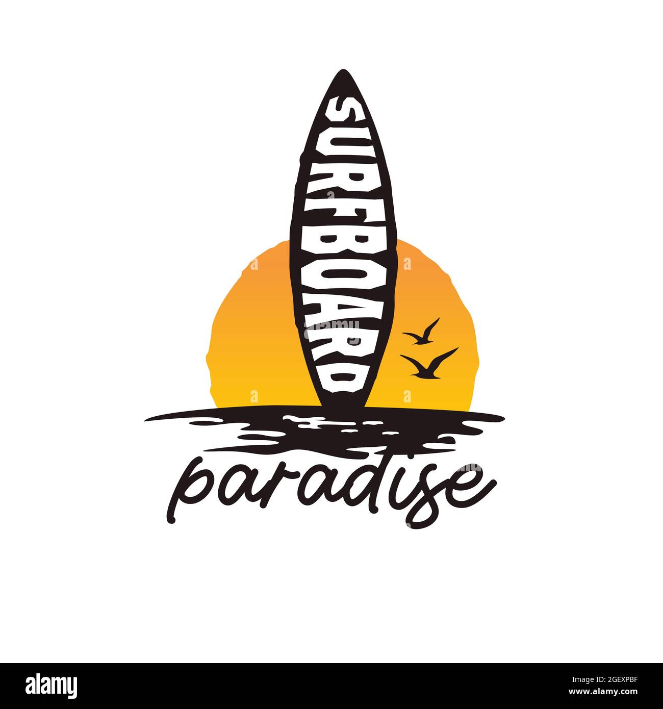 Logo vectoriel classique de planche de surf rétro Illustration de Vecteur