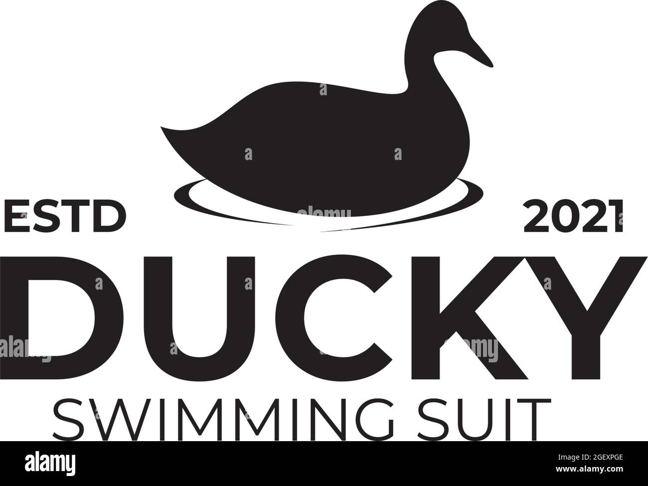 Modèle de logo canard pour la compagnie de combinaison de natation Illustration de Vecteur