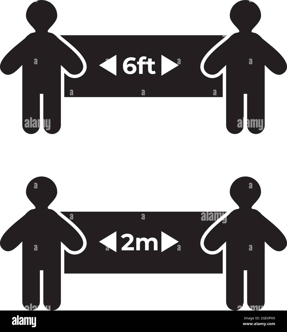 modèle de vecteur de conception de logo d'étiquette de distance sociale Illustration de Vecteur