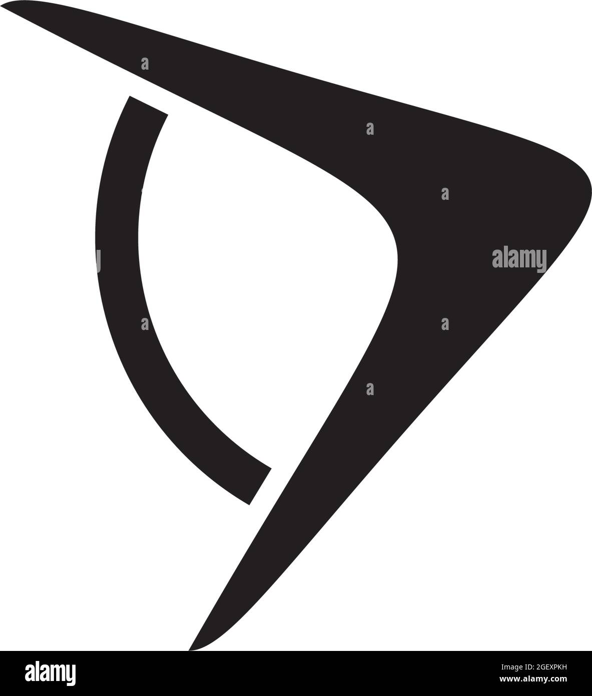 Modèle vectoriel de conception de logo d'arme traditionnelle de boomerang Illustration de Vecteur