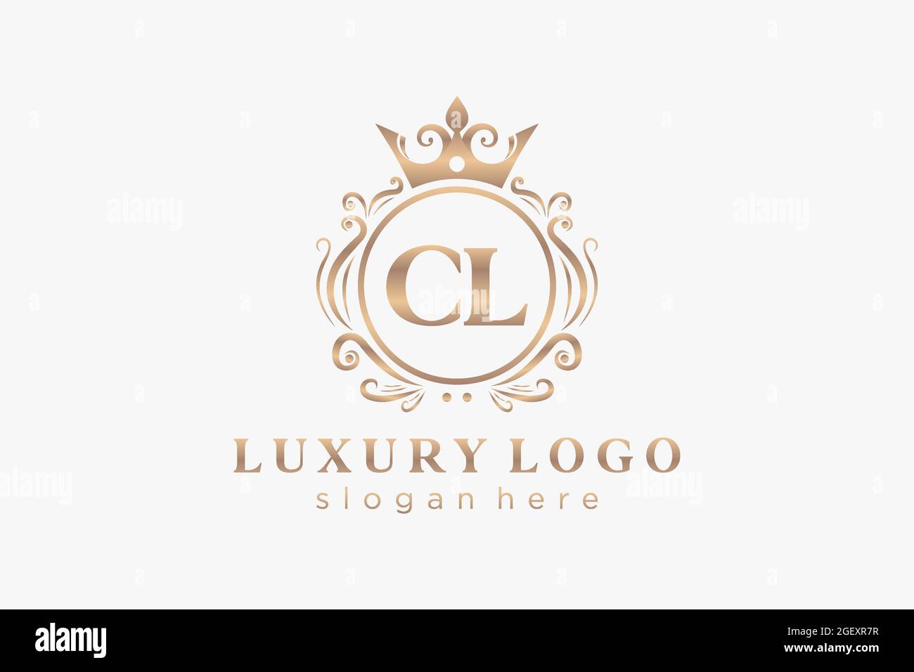 Modèle lettre CL du logo Royal Luxury dans les illustrations vectorielles pour les restaurants, les royalties, les boutiques, les cafés, les hôtels, Heraldic, bijoux, mode et autres illustrations vectorielles Illustration de Vecteur