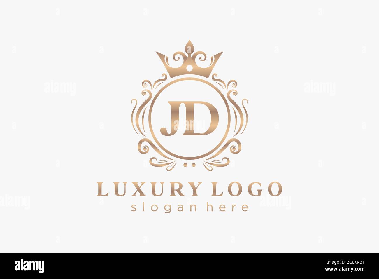 Modèle de logo JD Letter Royal Luxury dans les illustrations vectorielles pour les restaurants, les Royalty, les boutiques, les cafés, les hôtels, Heraldic, bijoux, mode et autres illustrations vectorielles Illustration de Vecteur