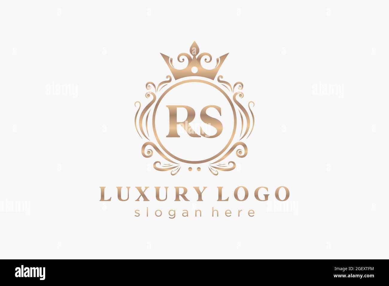 Modèle de logo RS Letter Royal Luxury dans un dessin vectoriel pour les restaurants, les royalties, les boutiques, les cafés, les hôtels, Heraldic, bijoux, mode et autres illustrations vectorielles Illustration de Vecteur