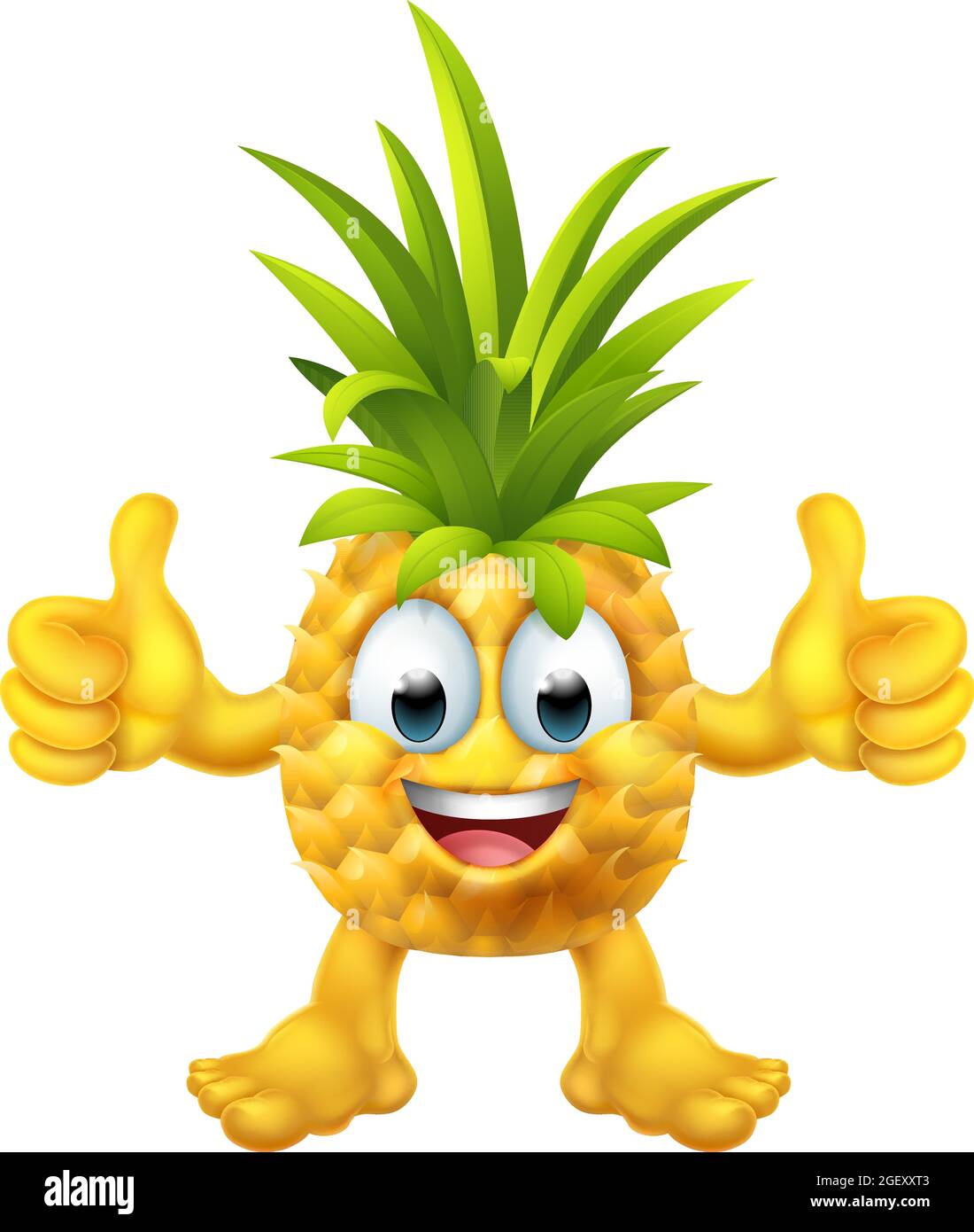 Cartoon aux fruits d'ananas Emoticon Mascot Emoji Illustration de Vecteur