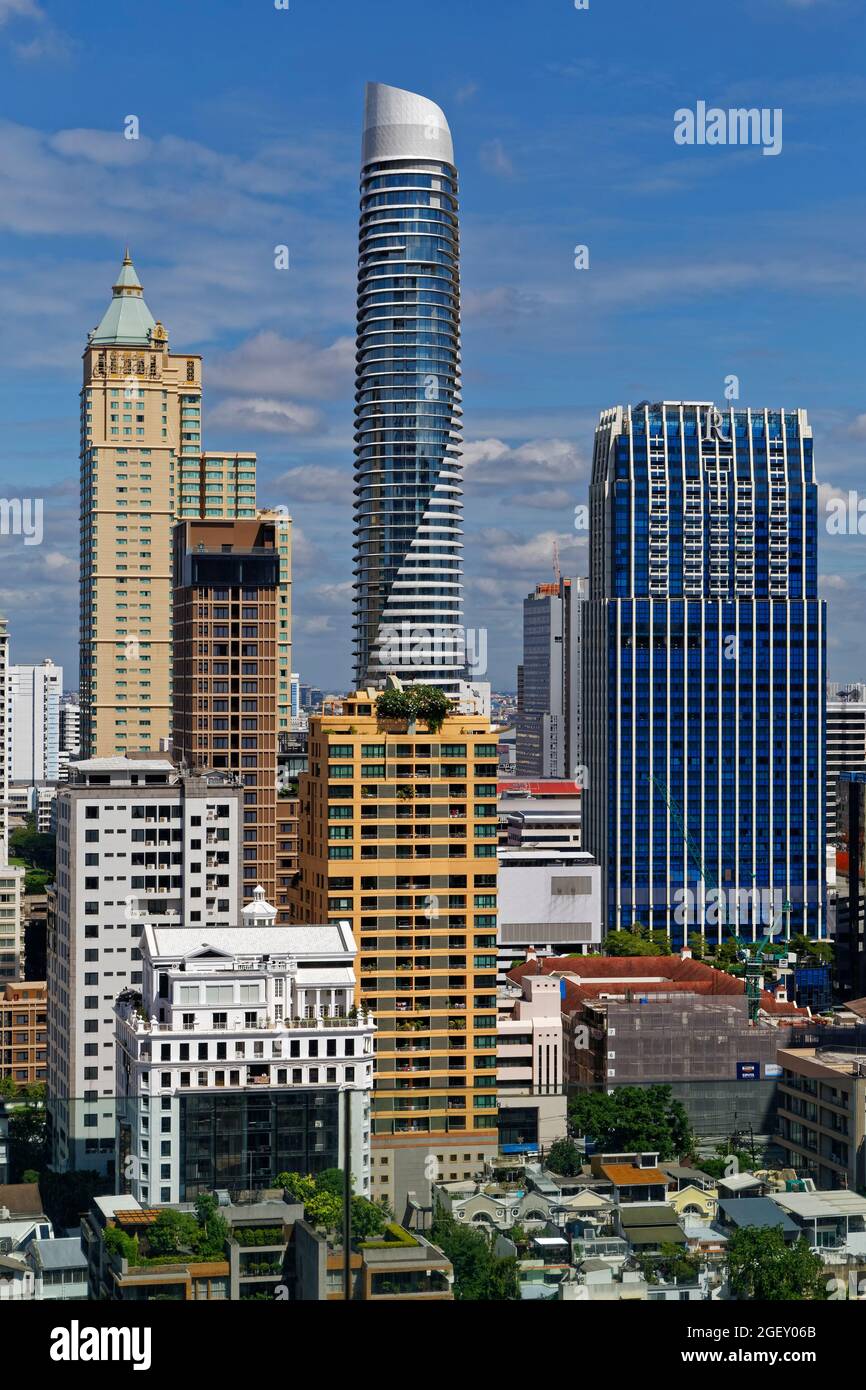 Wireless (Witthayu) Road, Embassy District, Bangkok Banque D'Images