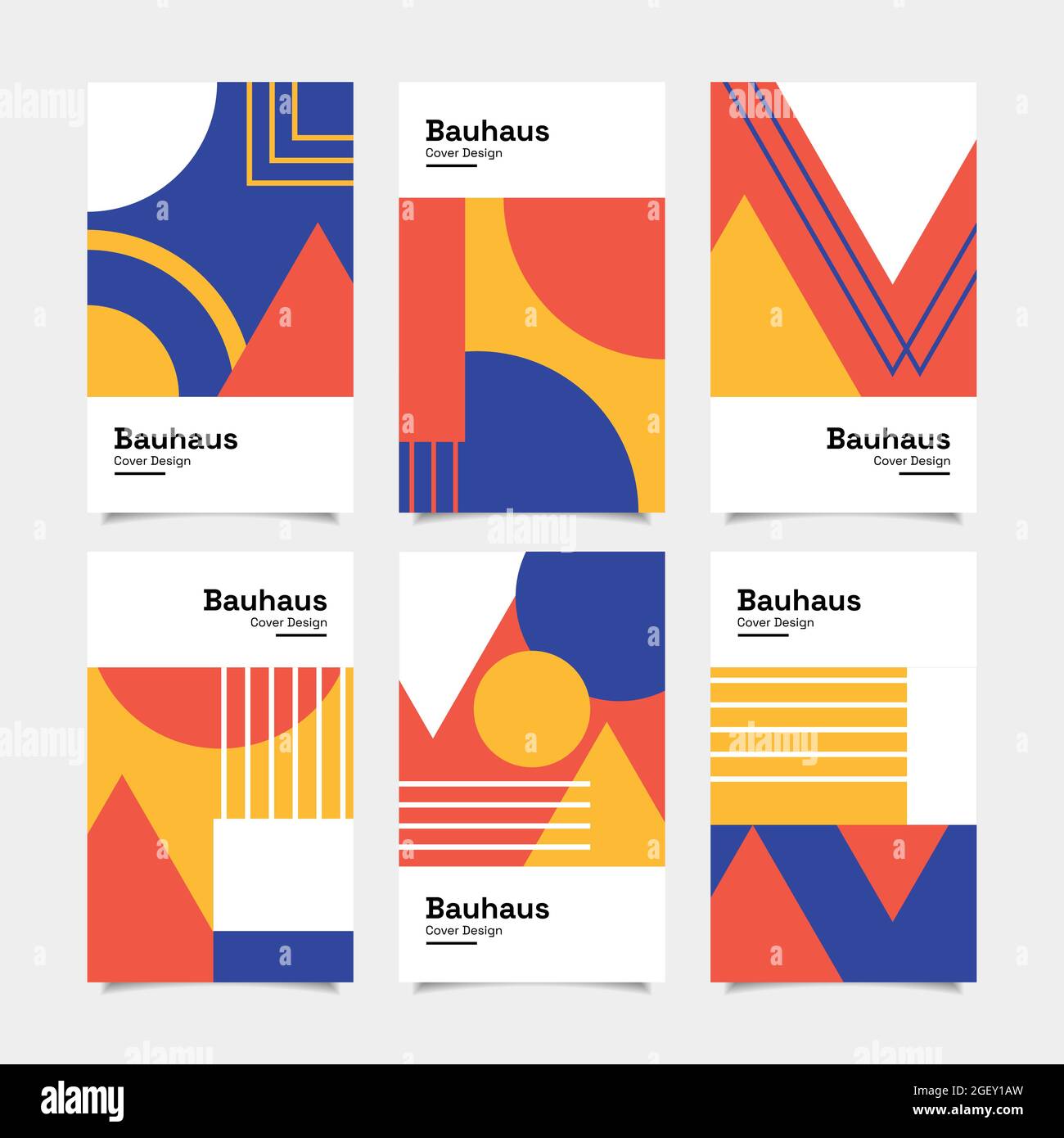 Ensemble de couvre-bagages à motif géométrique abstrait bauhaus Illustration de Vecteur