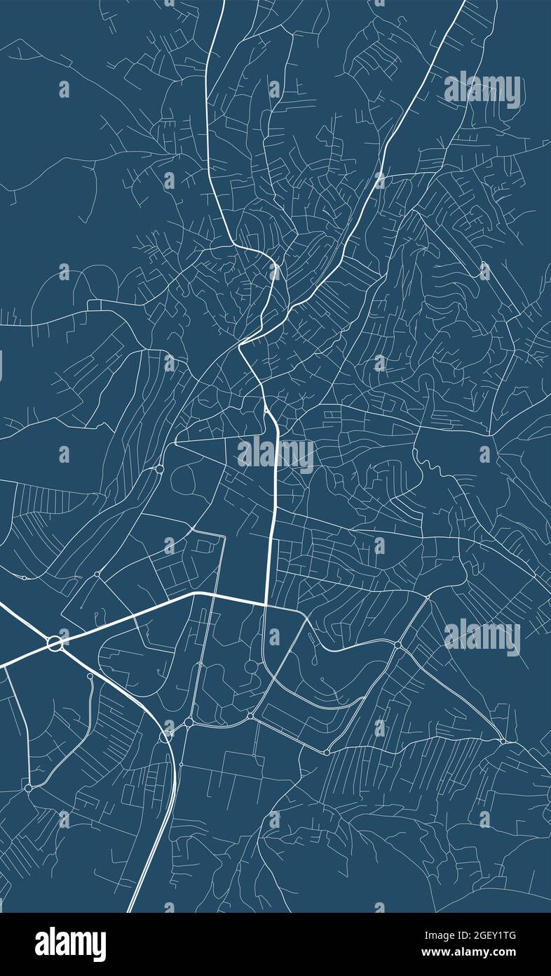 Carte de Pristina. Carte détaillée de la zone administrative de Pristina. Panorama urbain. Illustration vectorielle libre de droits. Carte avec autoroutes, stre Illustration de Vecteur