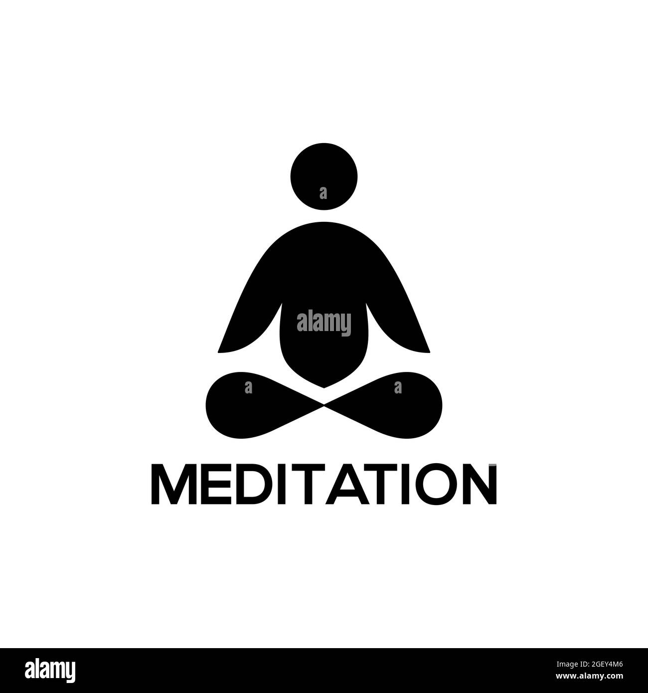 VECTEUR DE CONCEPTION DU LOGO DE MÉDITATION THÉRAPEUTIQUE. MODÈLE DE MÉDITATION AVEC ÉLÉMENTS DE LOTUS DE FEUILLES. LOGO DE MÉDITATION DE COULEUR NOIRE ET BLANCHE. LOGO MÉDITATION MODERNE MIN Illustration de Vecteur