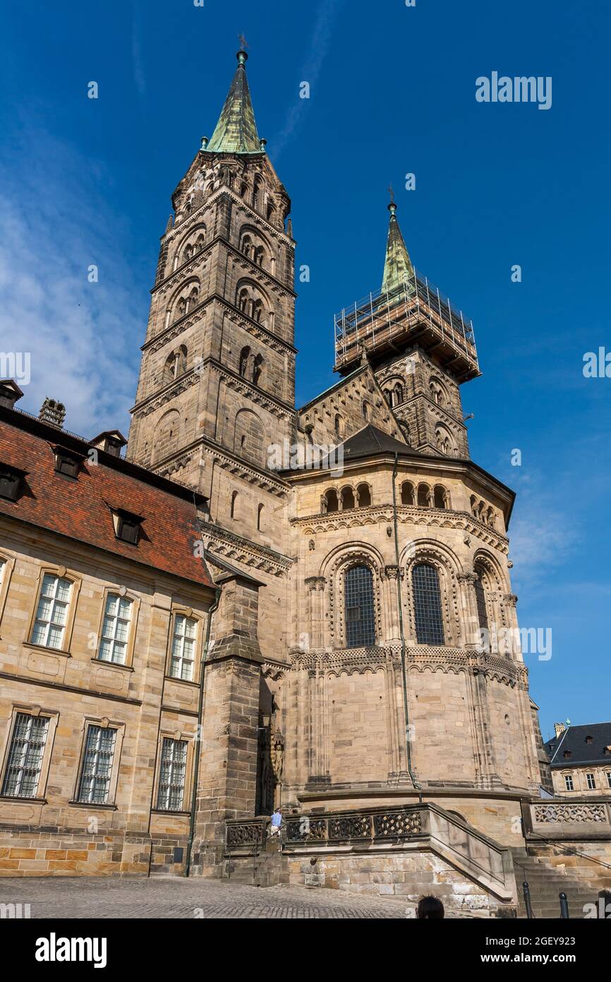 Cathédrale de Bamberg Saint-Pierre et Saint-Georg, Bamberg, haute-Franconie, Bavière Allemagne. Patrimoine mondial de l'UNESCO. Banque D'Images