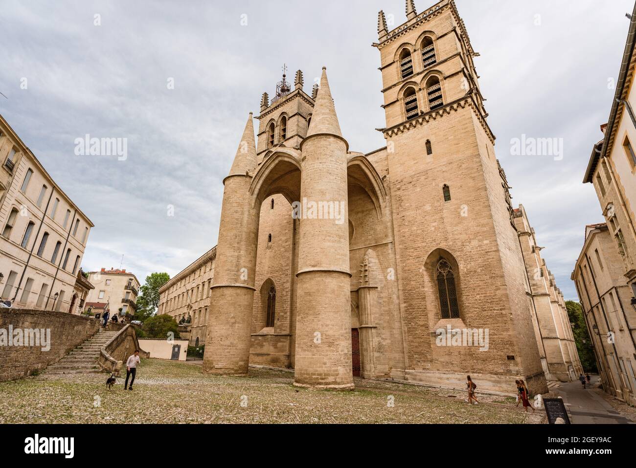 Montpellier, France. 5 août 2021. Vue extérieure sur la cathédrale Saint-Pierre de Montpellier. Banque D'Images