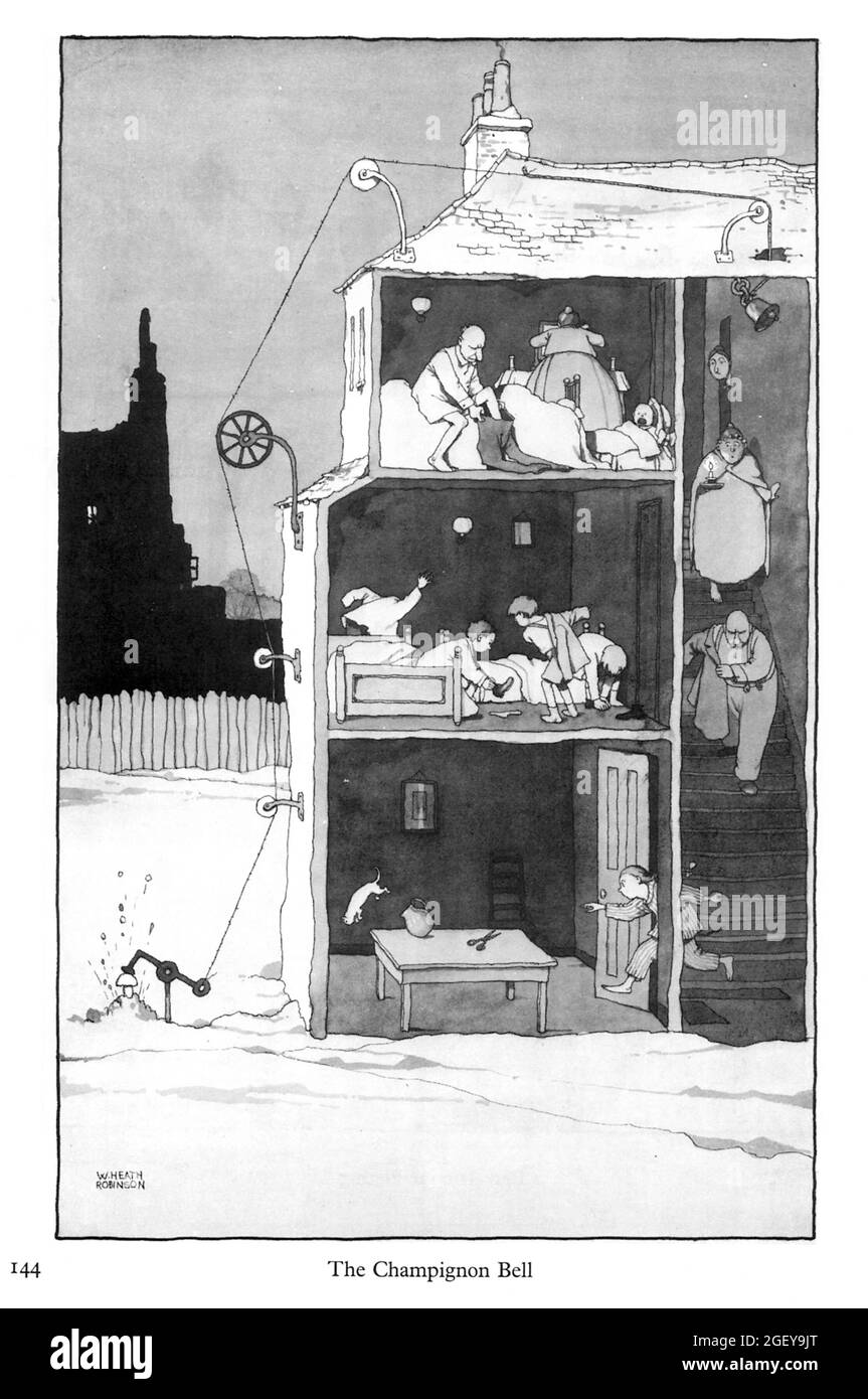 Page de William Heath Robinson (1872-1944) inventions : la cloche Champignon Banque D'Images