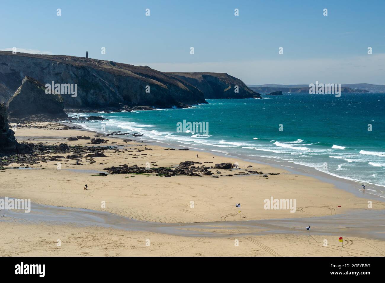 La belle plage de sable doré de Porthtowa Cornwall Angleterre Royaume-Uni Europe Banque D'Images