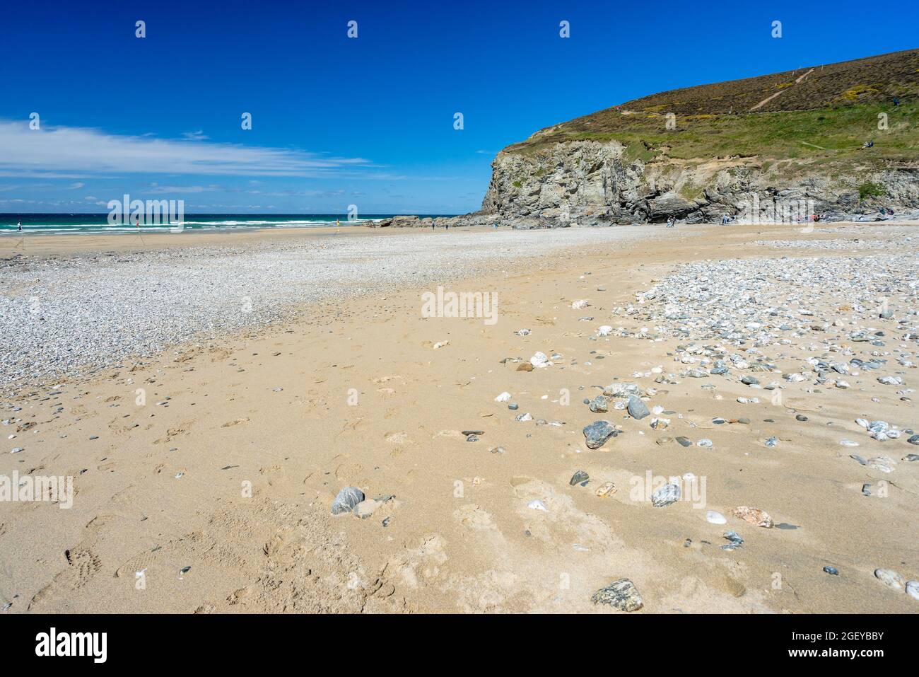 La belle plage de sable doré de Porthtowa Cornwall Angleterre Royaume-Uni Europe Banque D'Images