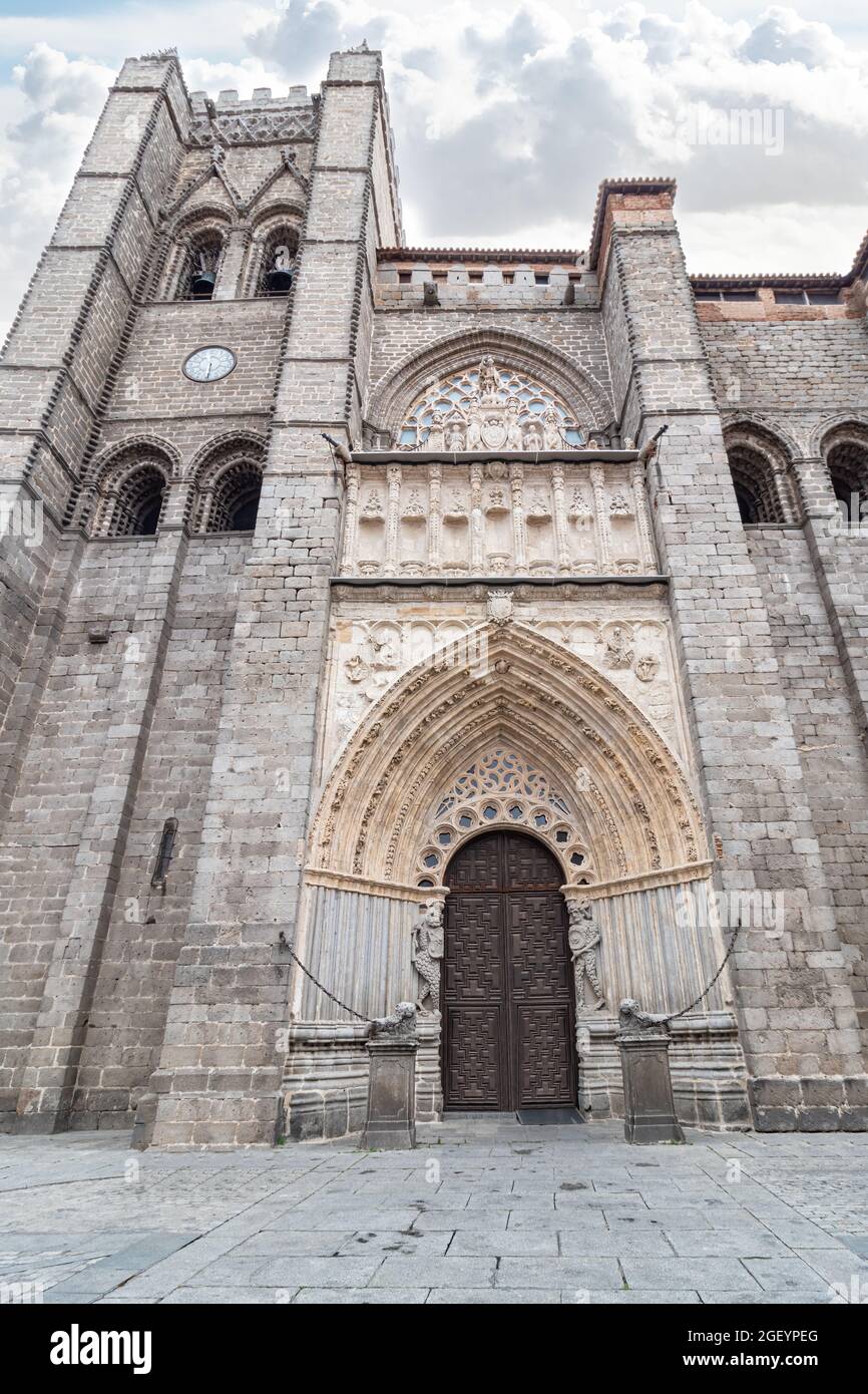 La Cathédrale du Sauveur (Catedral de Cristo Salvador), église catholique d'Avila dans le sud de la vieille Castille, Espagne. Banque D'Images