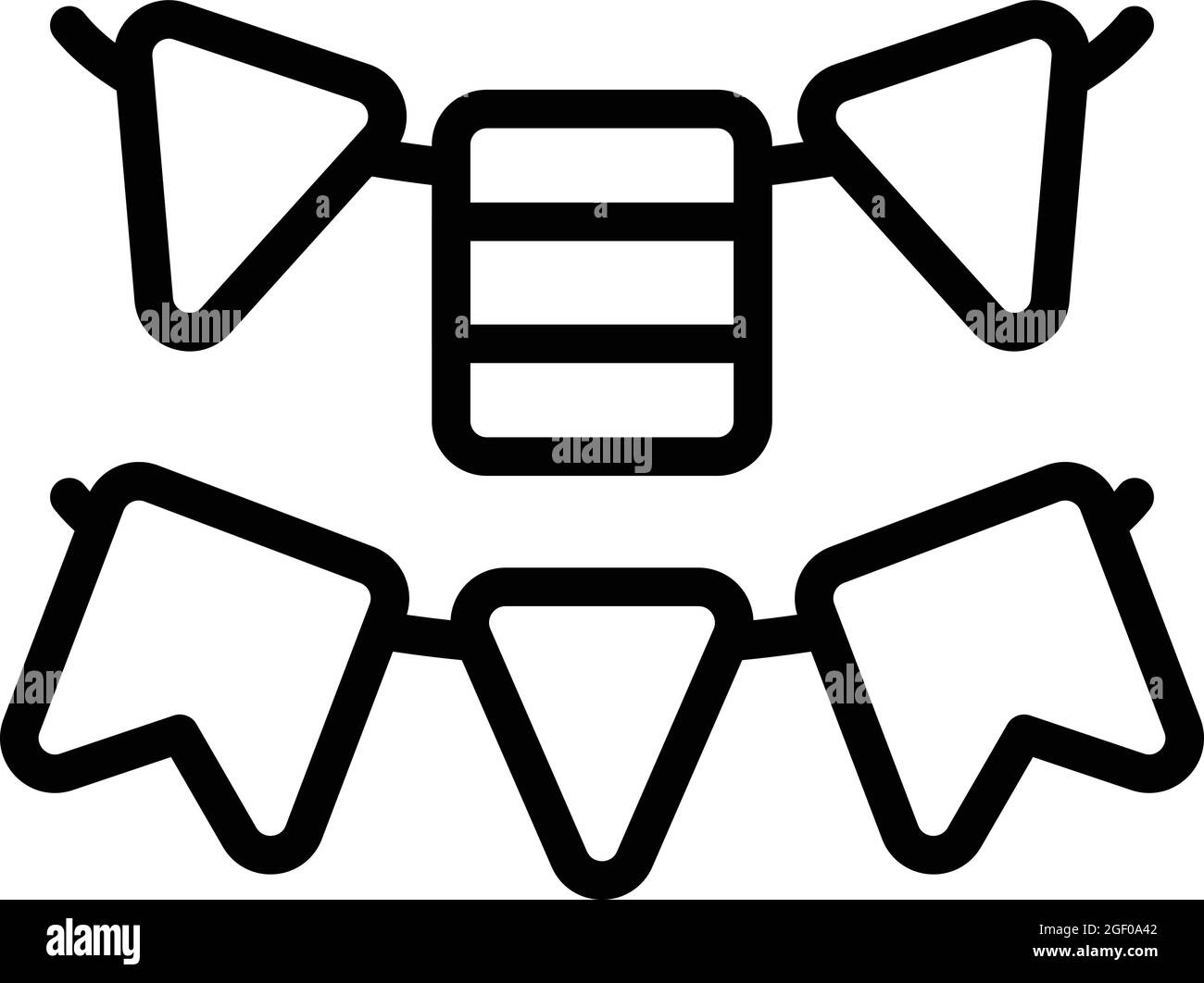 Symbole drapeau Festival vecteur de contour. Fête. Décoration en papier Illustration de Vecteur