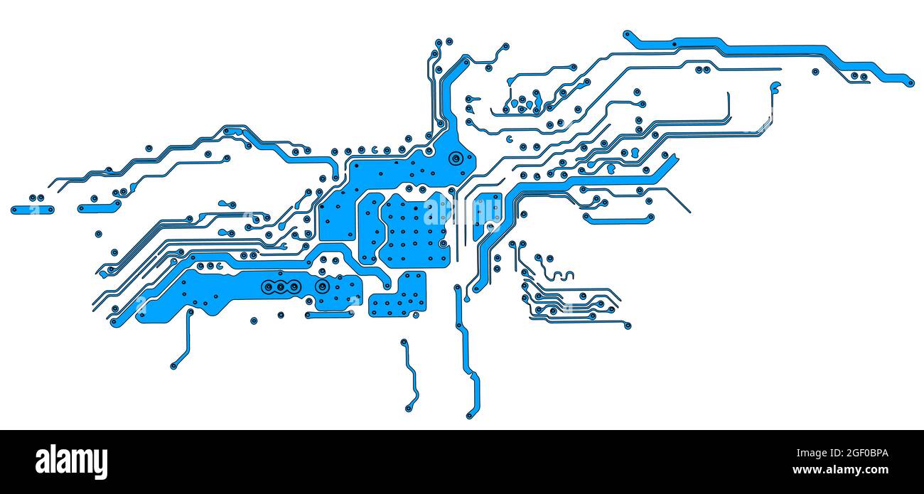 Motif de carte de circuit imprimé isolé sur un élément de conception à fond blanc. Illustration du vecteur EPS10. Illustration de Vecteur