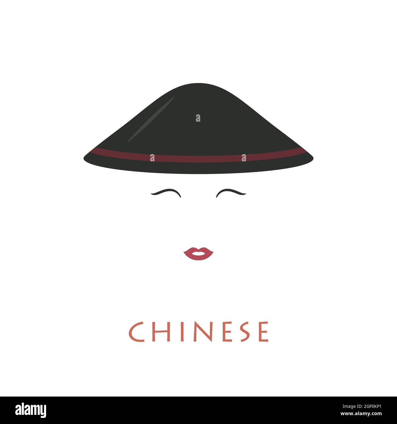 Femme chinoise avec un chapeau. Culture chinoise. Illustration vectorielle. Illustration de Vecteur
