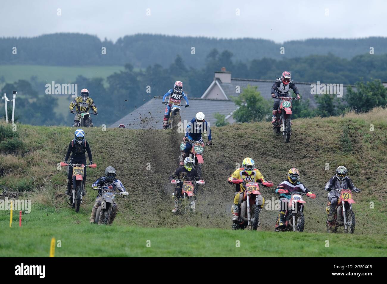 Hawick, Royaume-Uni. 22 août 2021. Action de la série 5 de l'événement du Scottish TwinSHOCK Scramble Club qui s'est tenu près de Hawick le dimanche 22 août 2021 crédit : Rob Gray/Alamy Live News Banque D'Images