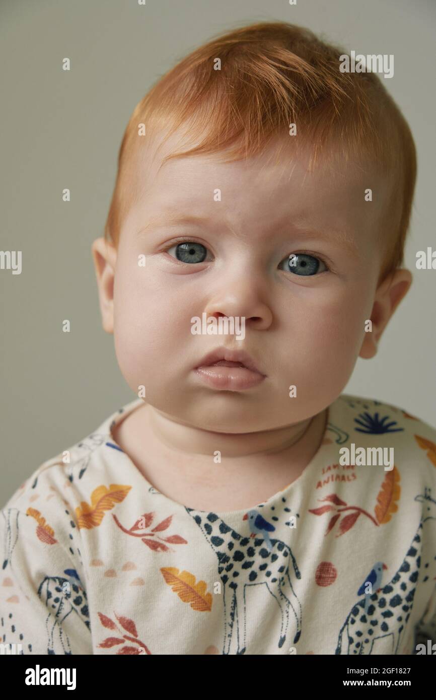 Un Bebe Rouge Aux Yeux Bleus De Six Mois Photo Stock Alamy Un Bebe Rouge Aux Yeux Bleus De Six Mois Photo Stock Alamy