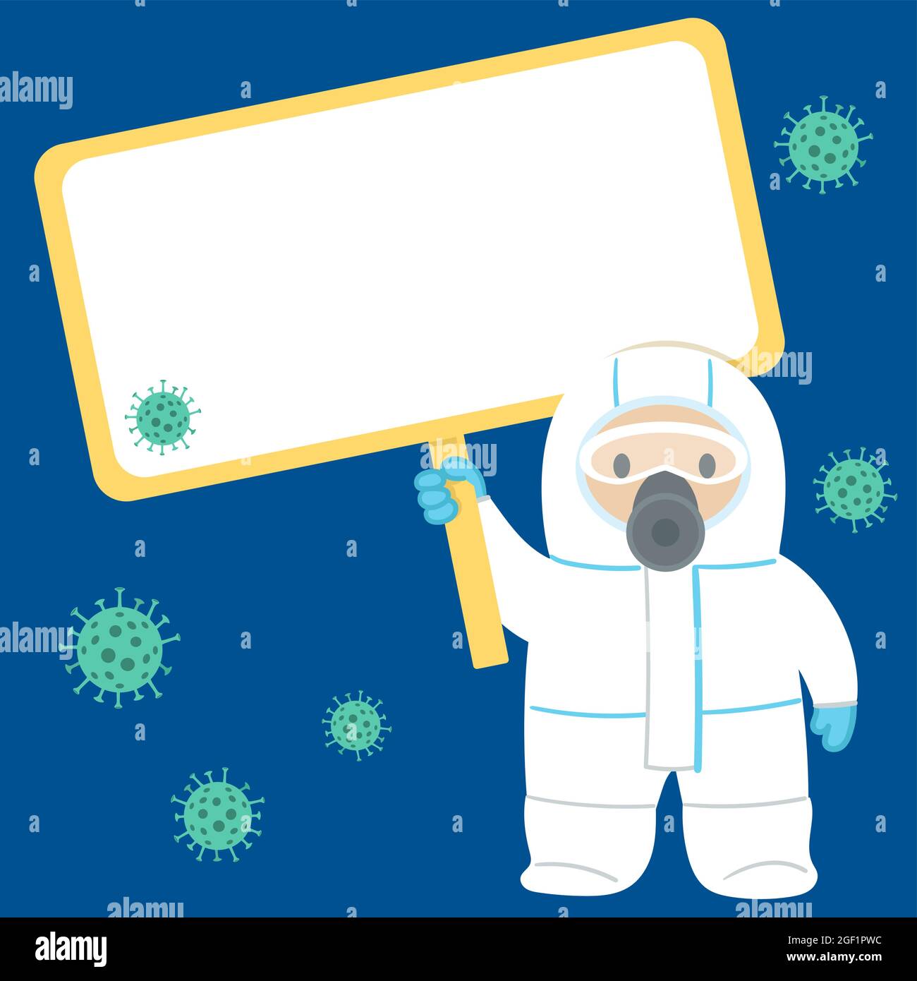 Garde tenant une planche. Concept de la maladie et de la prévention de la pneumonie.Illustration vectorielle plate. Illustration de Vecteur