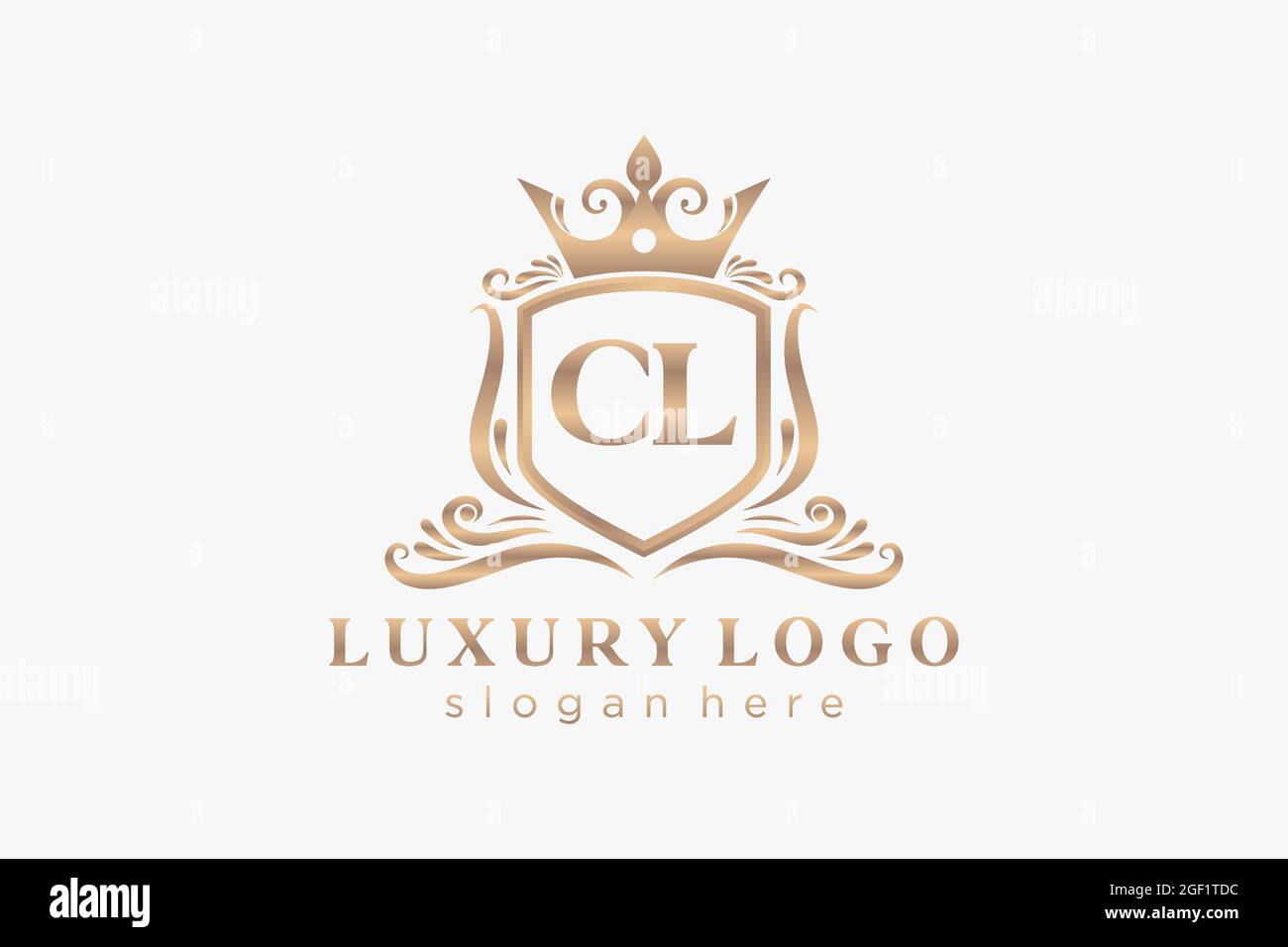 Modèle lettre CL du logo Royal Luxury dans les illustrations vectorielles pour les restaurants, les royalties, les boutiques, les cafés, les hôtels, Heraldic, bijoux, mode et autres illustrations vectorielles Illustration de Vecteur