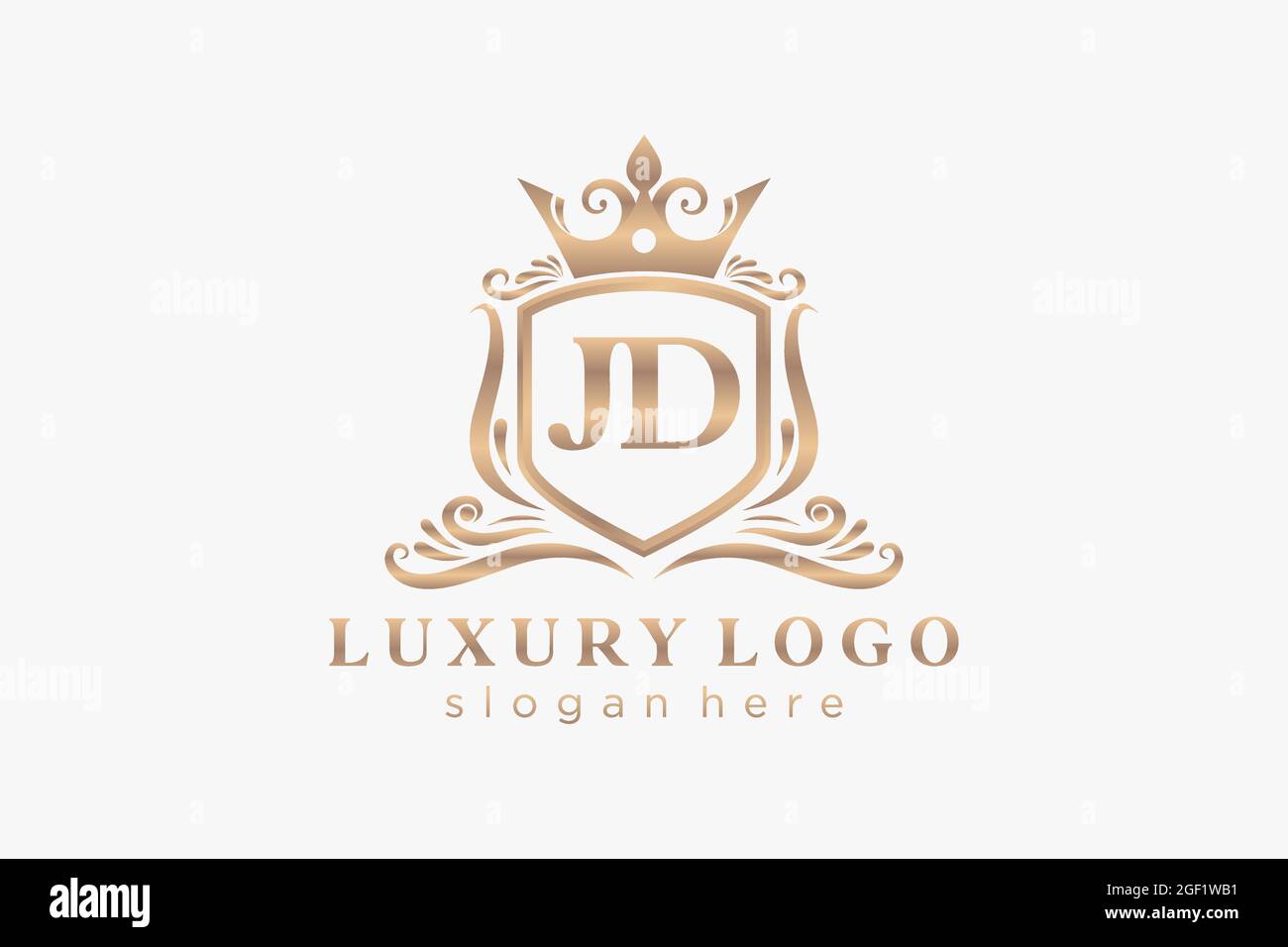 Modèle de logo JD Letter Royal Luxury dans les illustrations vectorielles  pour les restaurants, les Royalty, les boutiques, les cafés, les hôtels,  Heraldic, bijoux, mode et autres illustrations vectorielles Image  Vectorielle Stock -