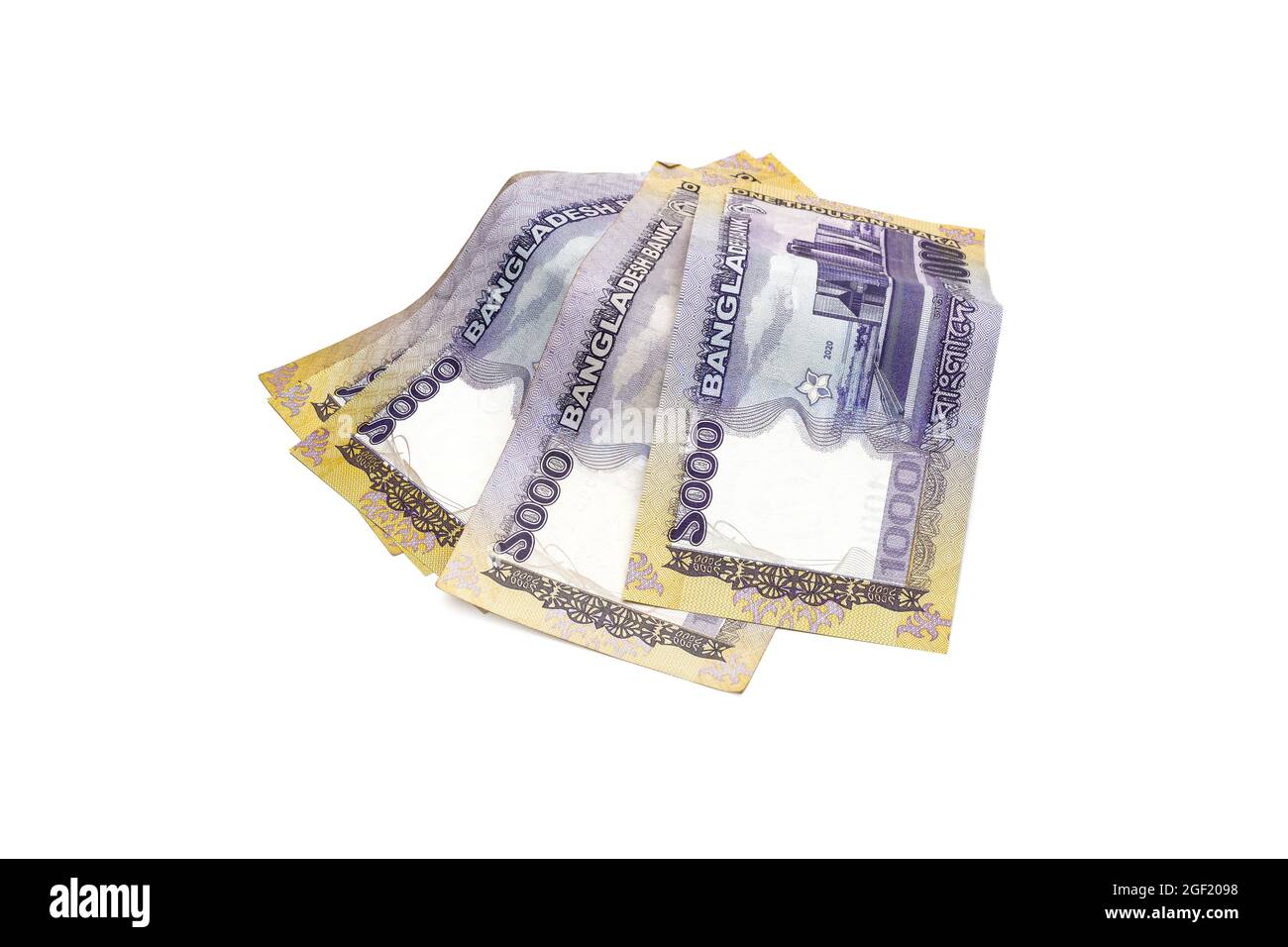 Bangladesh mille billets de taka sur un fond blanc isolé Banque D'Images Bangladesh mille billets de taka sur un fond blanc isolé Banque D'Images