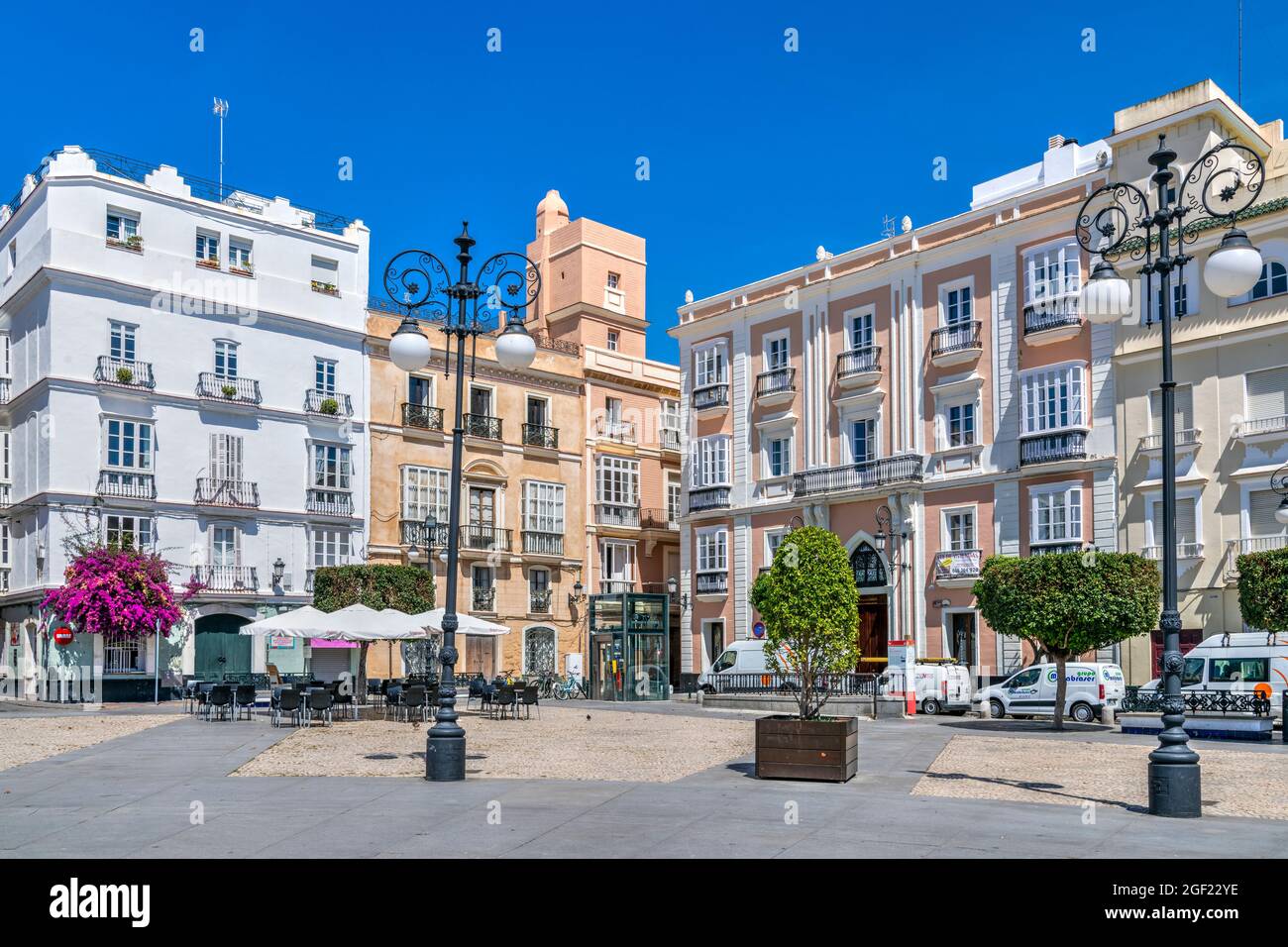 Plaza de San Antonio, Cadix, Andalousie, Espagne Banque D'Images