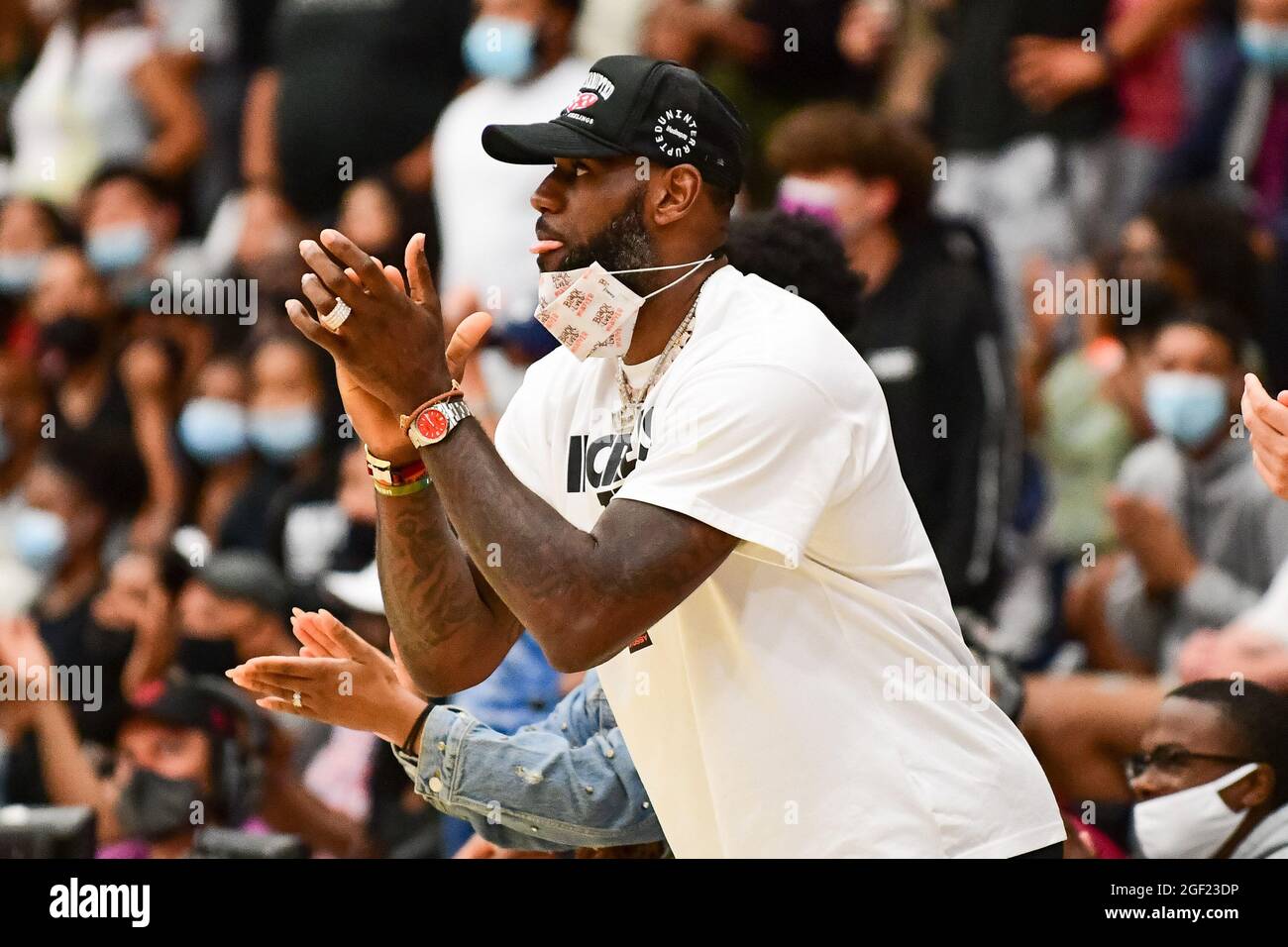 LeBron James lors du match de basket-ball CIF Southern Section Championship 2021, le vendredi 11 juin 2021, à Chatsworth. Centennial a vaincu Sierra CAN Banque D'Images