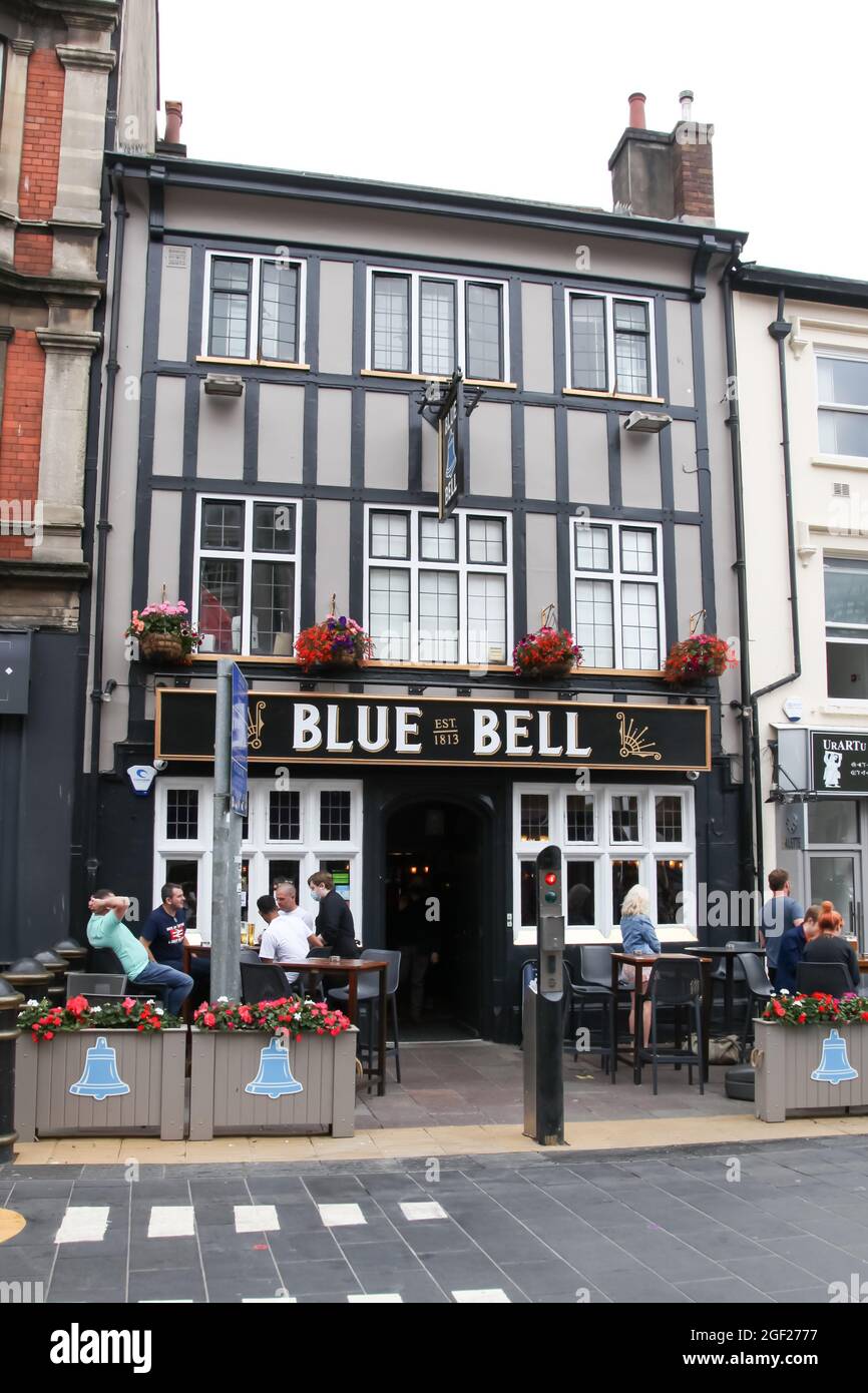 Blue Bell public House, High Street, Cardiff City, South Wales, Royaume-Uni, 2021 Banque D'Images