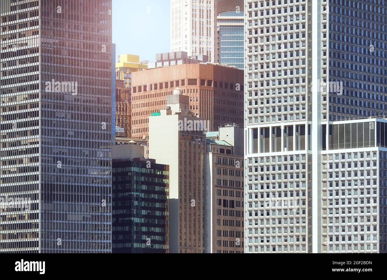 Manhattan architecture diversifiée, New York City, États-Unis. Banque D'Images