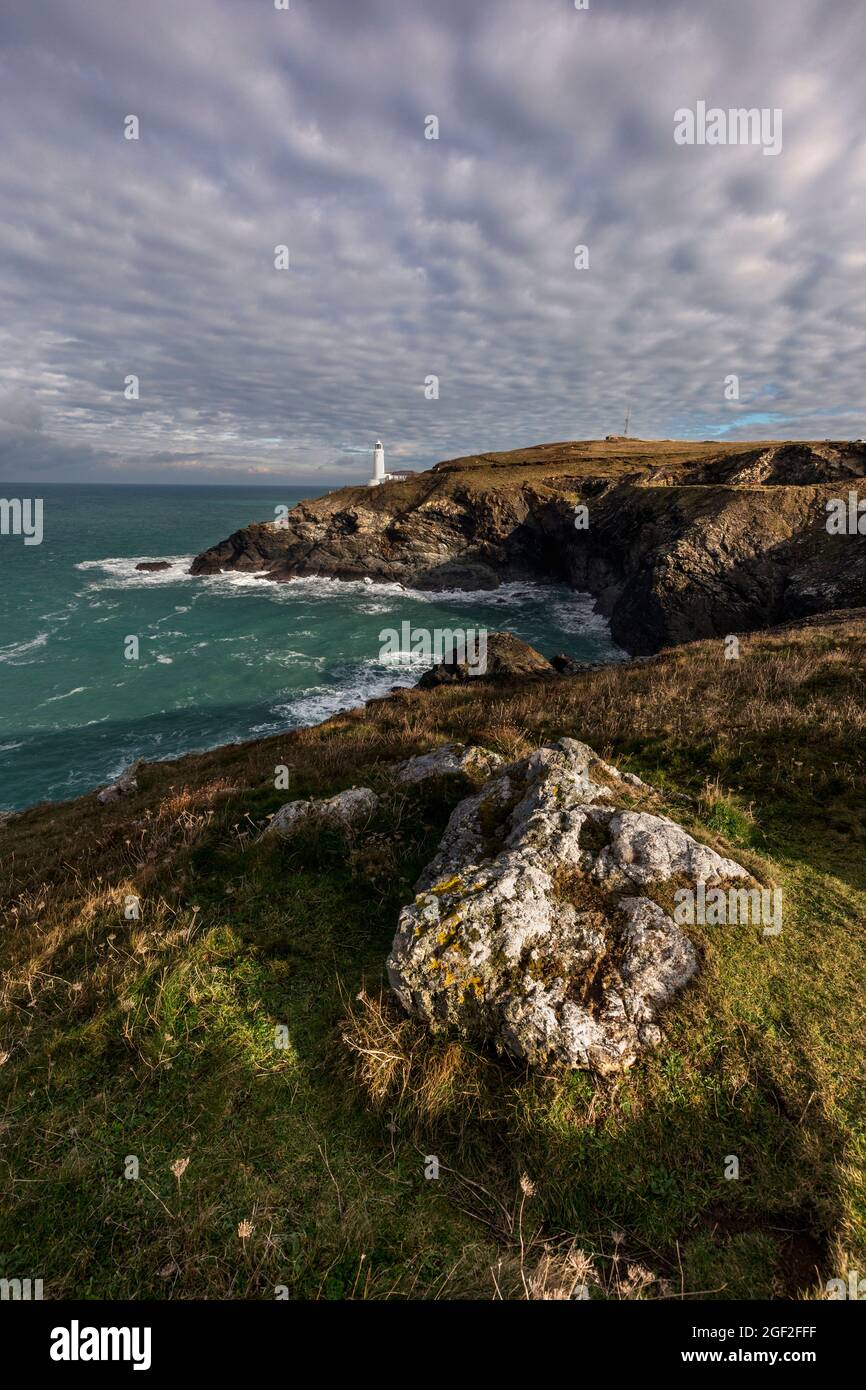 Trevose Head ; Lighthouse, Cornwall, UK Banque D'Images