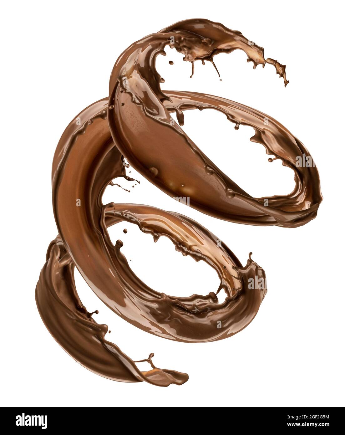 Splash chocolat isolé sur fond blanc Banque D'Images