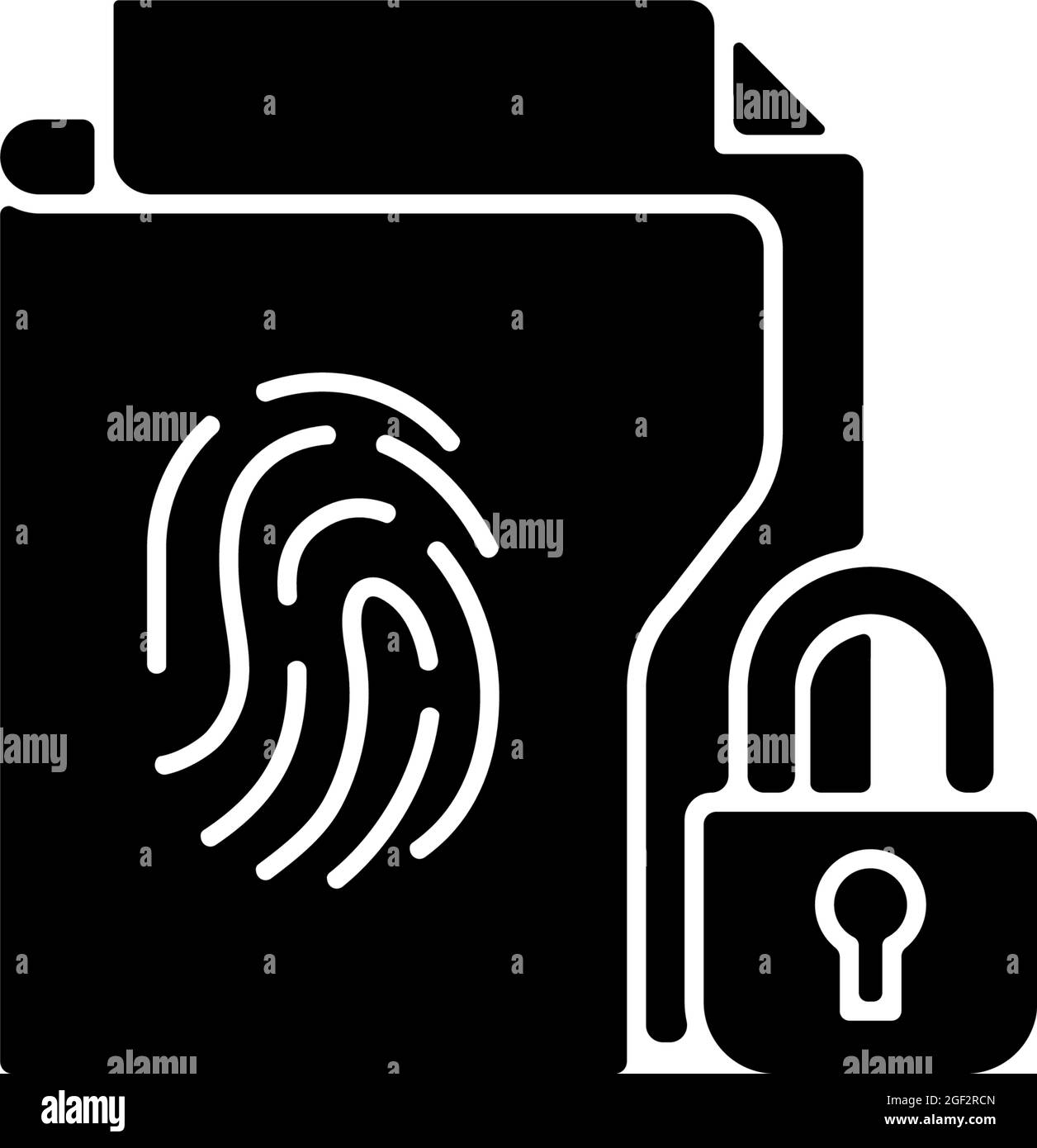 Icône en forme de glyphe noir pour la protection des informations sensibles Illustration de Vecteur